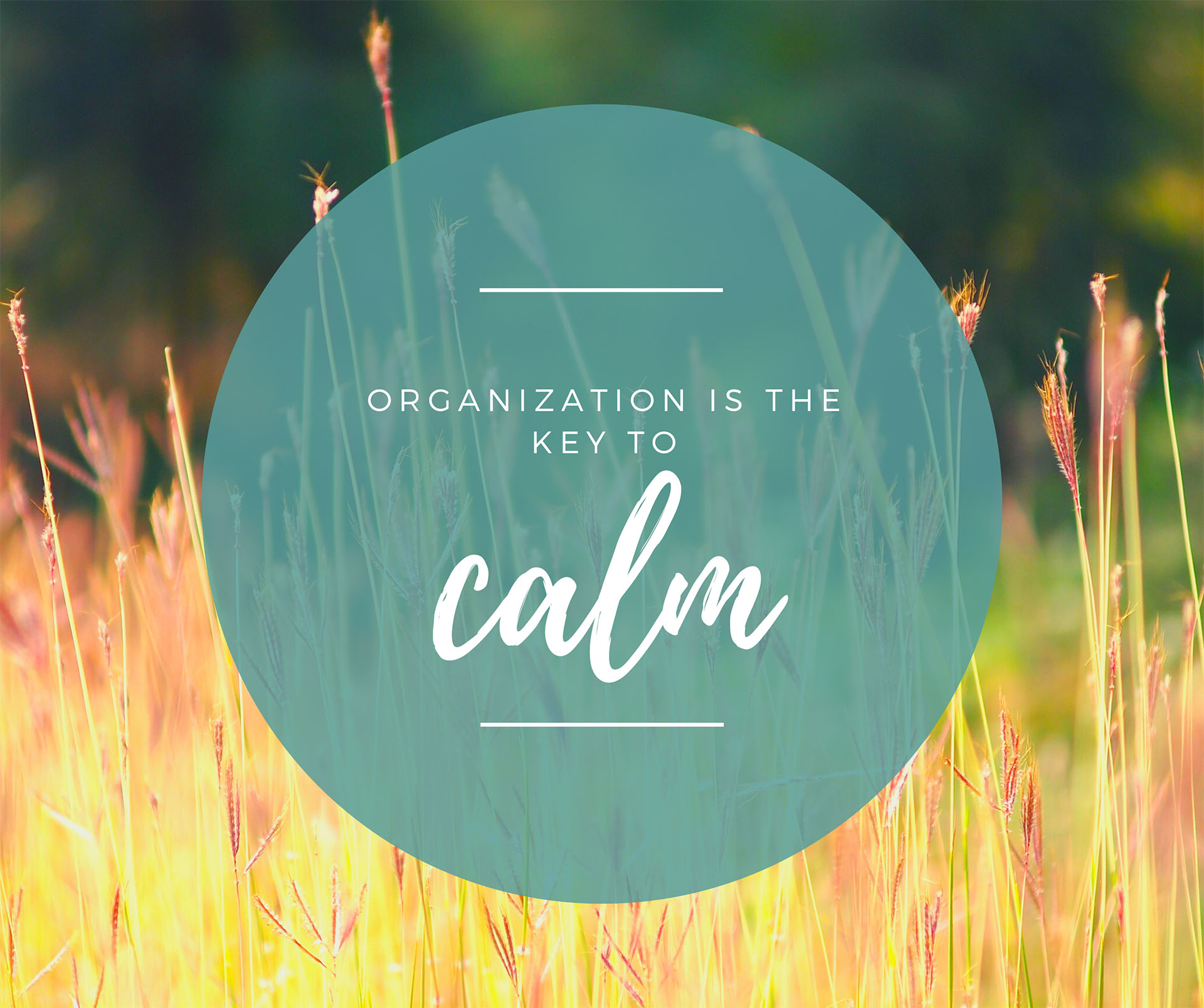 Organization is the key to calm